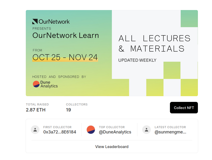 OurNetwork Web3&rsquo;s Learn-to-Earn Data Cohort Program Course